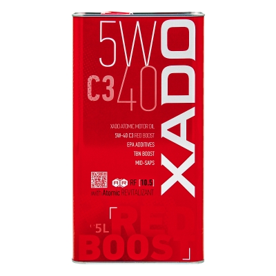 Олива моторна XADO Atomic Oil 5W-40 C3 Red Boost (бляшанка 5 л)